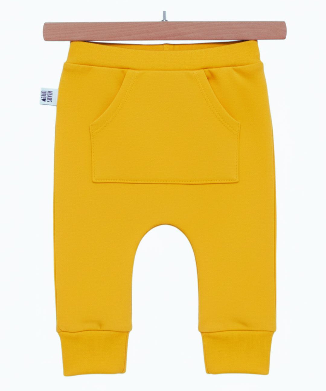 calca marrom algodao premium 100 por cento means love baby lisa amarela