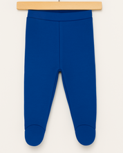 Calça Recém-Nascido com Pezinho Unissex – Tecido Algodão Stretch Liso | Azul Royal