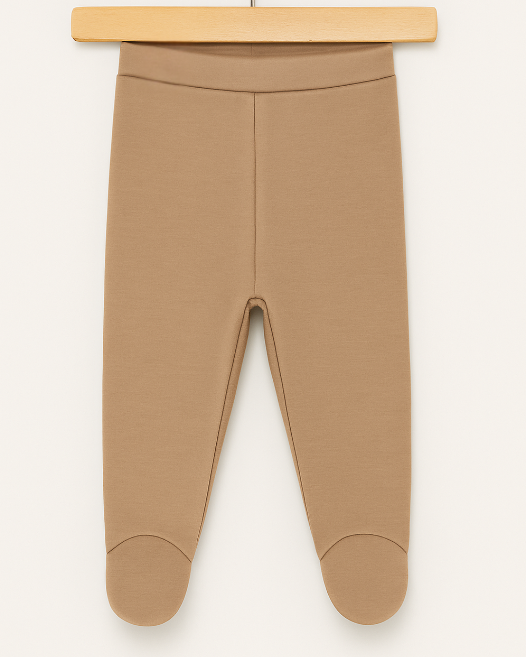 Kit: Body Kimono Recém-Nascido à 3 Meses + Calça de Pezinho Recém-Nascido à 3 Meses - Algodão Premium Liso| Bege Clássico
