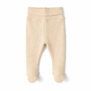 Calça Recém-Nascido à 3 meses com Pezinho – Algodão Canelado | Off White