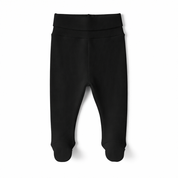 Kit Body Kimono + Calça com Pezinho – Recém-Nascido à 3 Meses | Algodão Canelado - Preto