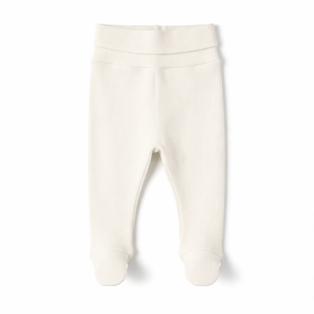 Kit: Body Kimono + Calça de Pezinho - Recém-Nascido à 3 Meses - Algodão Canelado | Branco Puro