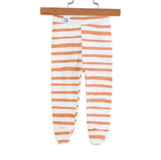 calca recem nascido pezinho estampa exclusiva listras amarelas