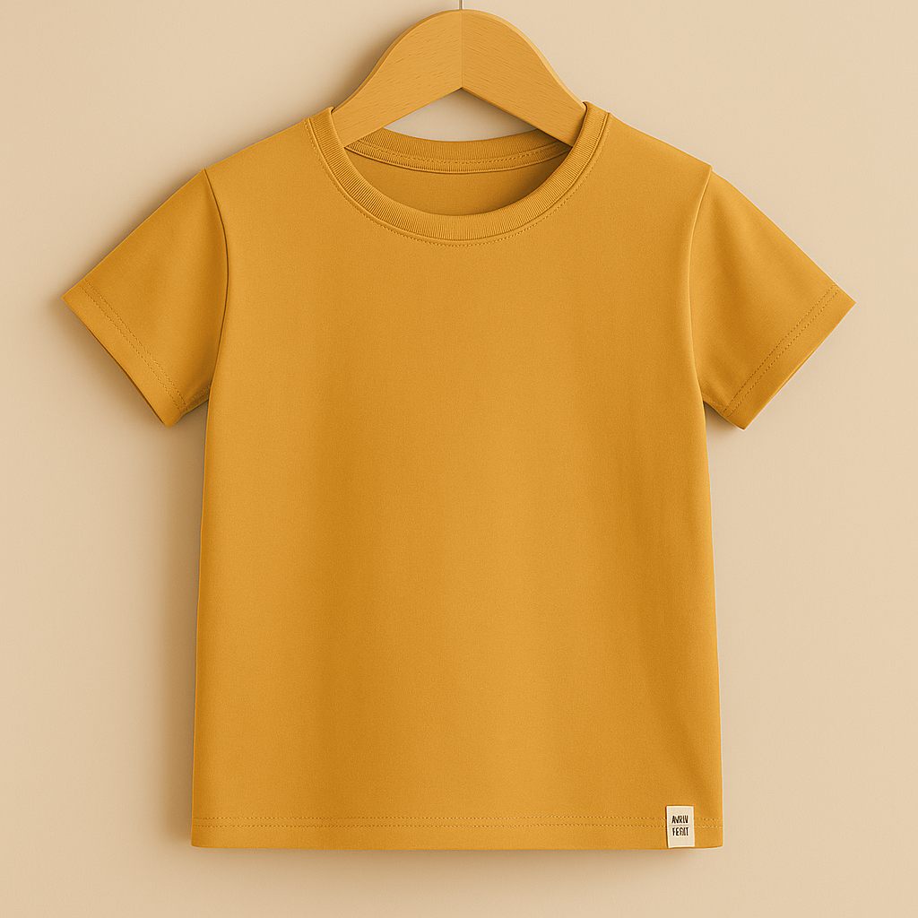 camiseta bebe infantil 100 algodao lisa unissex mostarda means love baby