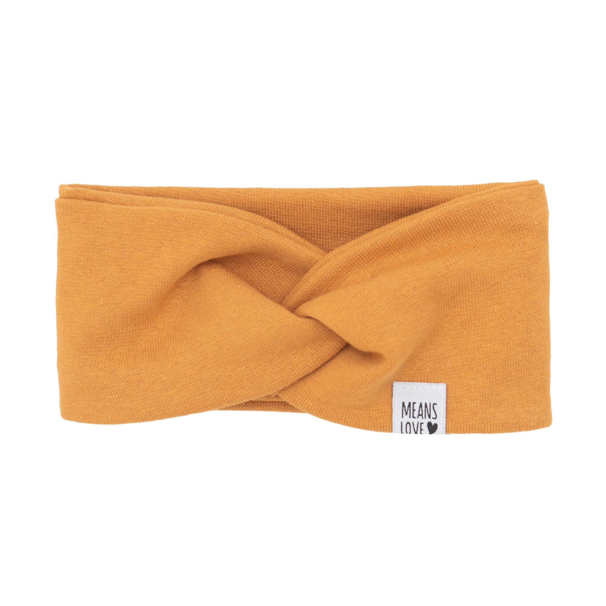 Faixinha de Cabelo Bebê - Algodão Stretch Liso | Mostarda