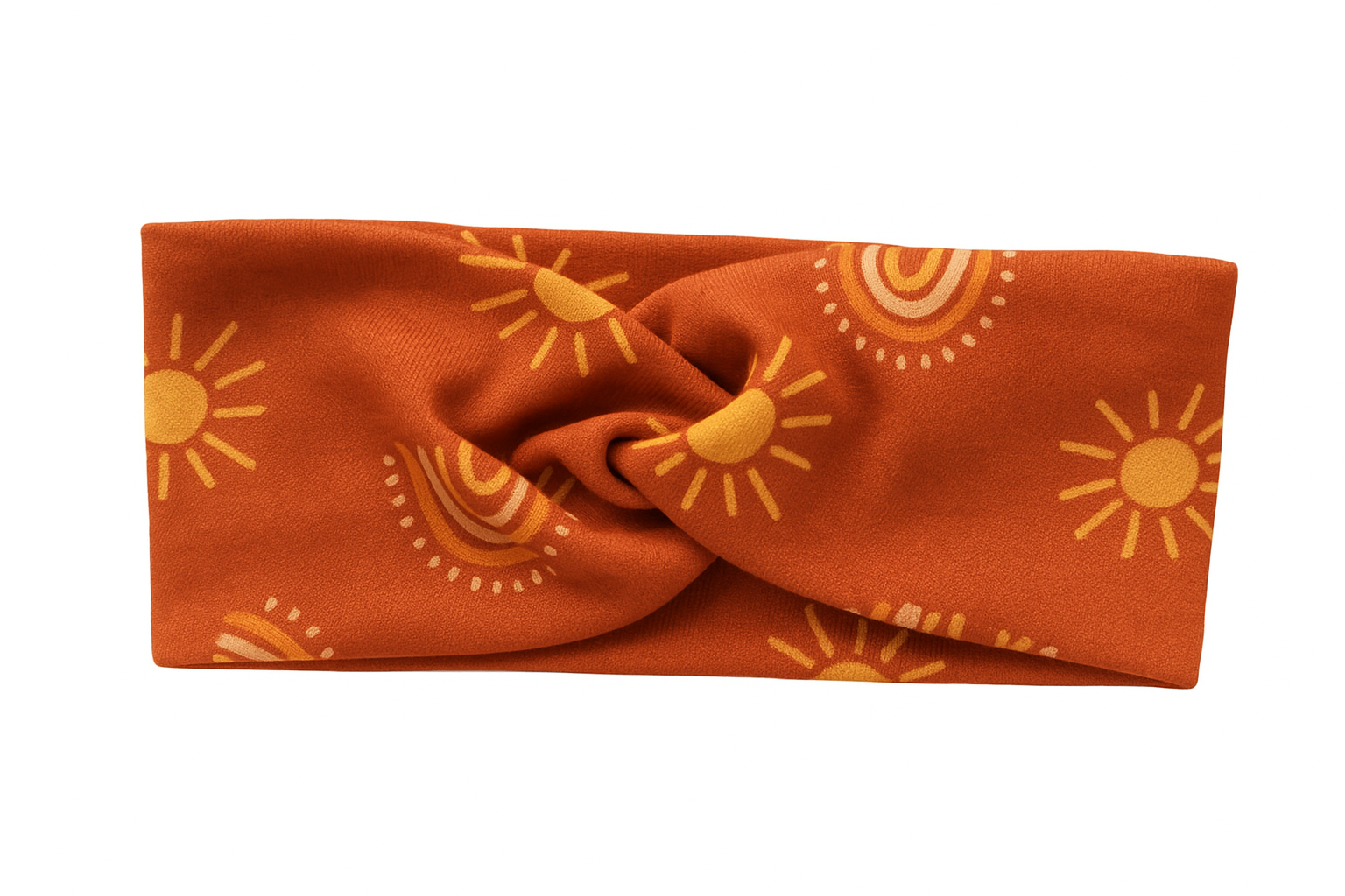 Faixinha de Cabelo Bebê - Algodão Stretch Estampa Exclusiva | Sol Arco Iris Boho