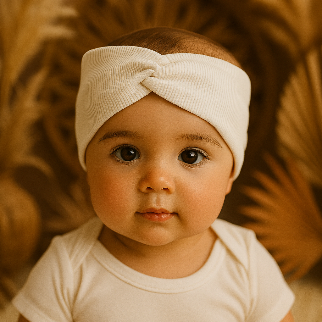 faixinha de cabelo bebe infantil canelada lisa branca