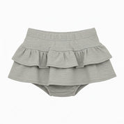 Short Saia Bebê e Infantil Com Camadas - PA Premium Liso | Cinza Mescla Banana