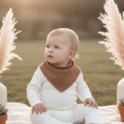 Bandana Babador Bebê Unissex –  Algodão Premium Liso | Caqui