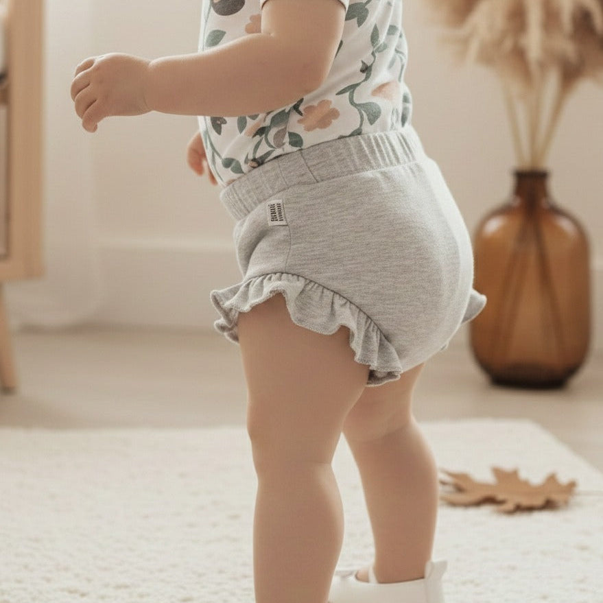 Short Bebê e Infantil Menina – Malha Liso | Cinza Mescla