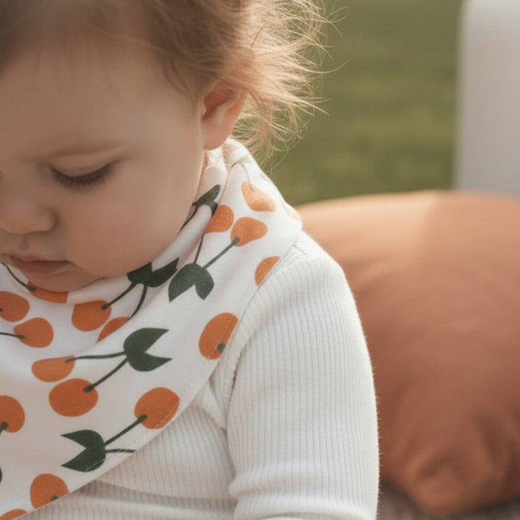 Bandana Babador Bebê Unissex –  Malha Algodão Estampada Exclusiva | Cerejinhas