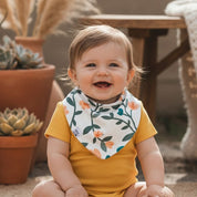 Bandana Babador - Algodão Premium | Floral Vintage Tons de Verde