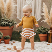 Short Bebê e Infantil Menina – Algodão Premium Estampa Exclusiva | Listras Amarelas