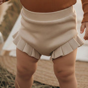 Short Bebê e Infantil Menina – Tecido Canelado Premium Liso | Areia