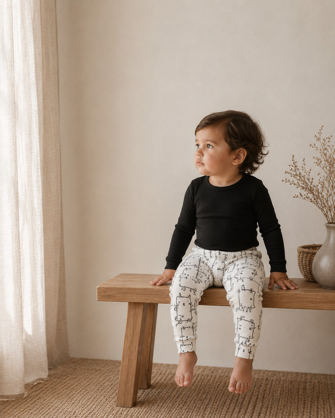 Calça - Malha Algodão | Gatinhos Minimalistas