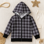 jaqueta bebe infantil peluciada xadrez preto