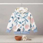 Jaqueta Capuz e Forro Fleece - Poliéster Com Elastano | Floral Vintage Grande