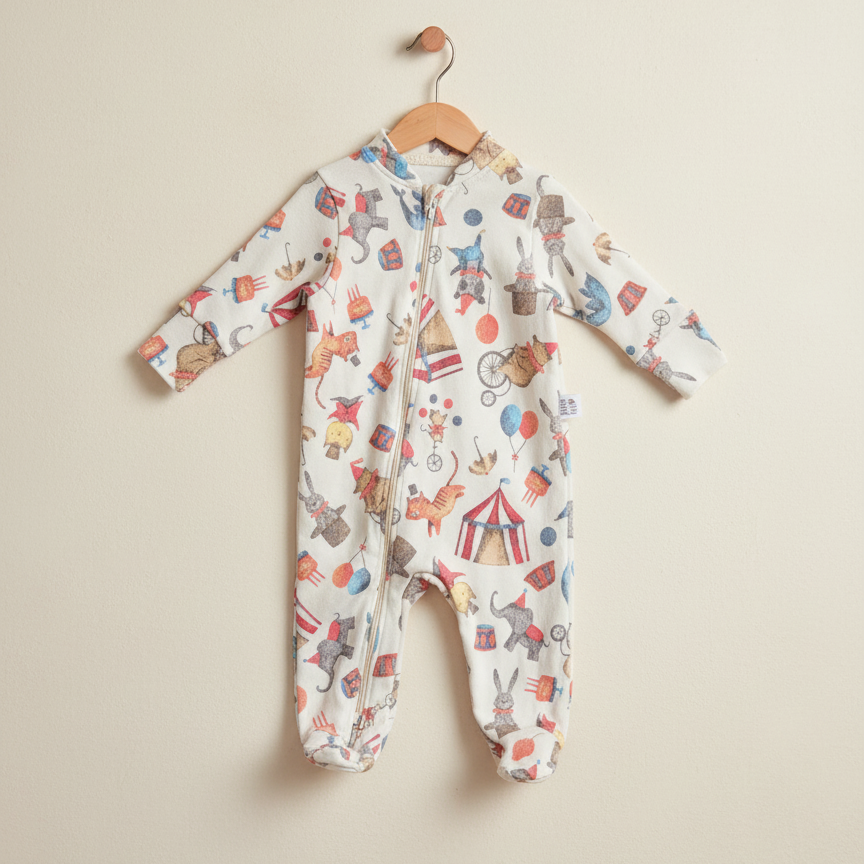 kit 2 pecas saida de maternidade circo vintage catalogo