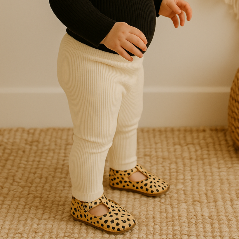 Legging Bebê e Infantil Menina – Canelado Algodão Premium Liso | Off White