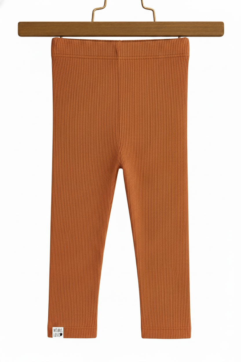 legging bebe e infantil canelada lisa means love baby cor caramelo