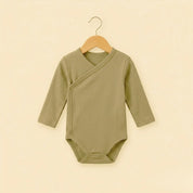 Body Kimono Bebê Recém-Nascido à 3 Meses - Algodão Orgânico | Verde Oliva