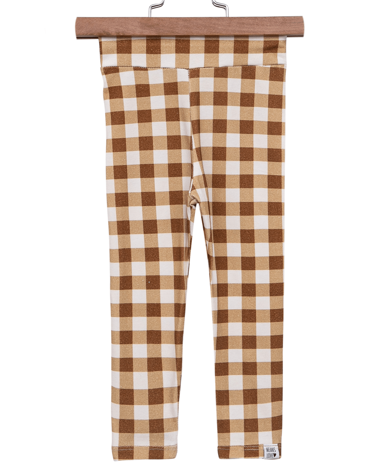 legging cotton infantil bebe means love baby xadrez marrrom 