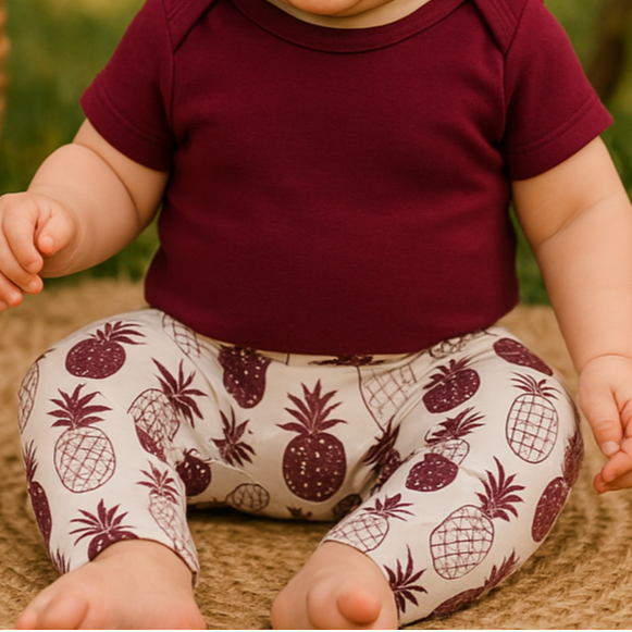 Legging Bebê/Infantil Menina – Algodão Premium Estampa Exclusiva | Abacaxi Boho