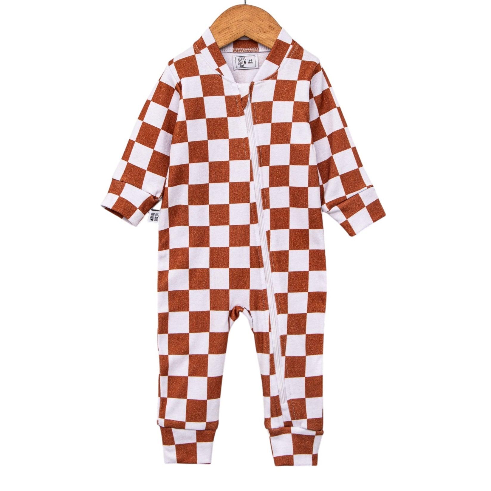 Macacão Bebê Com Zíper Frontal Unissex – Algodão Estampado | Grid
