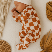 Macacão Recém-Nascido a 3 Meses Com Zíper Frontal e Pezinho - Algodão Premium Estampada Exclusiva - Grid