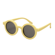 Óculos de sol infantil redondo unissex cor amarelo claro com proteção UV400 para crianças