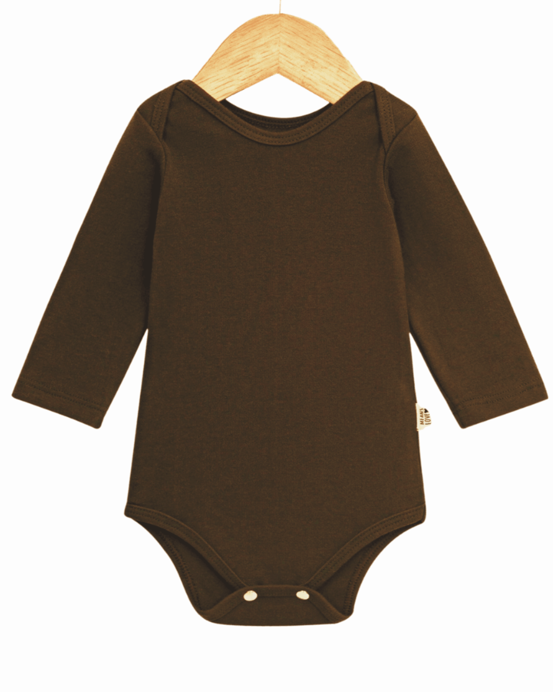 Body Bebê/Infantil Longa Unissex - Algodão Premium Liso | Marrom Café