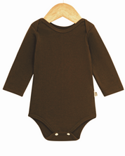 Body Bebê/Infantil Longa Unissex - Algodão Premium Liso | Marrom Café