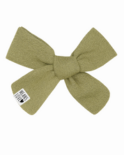 Presilha de Cabelo Infantil - Algodão Stretch Liso | Oliva Natural
