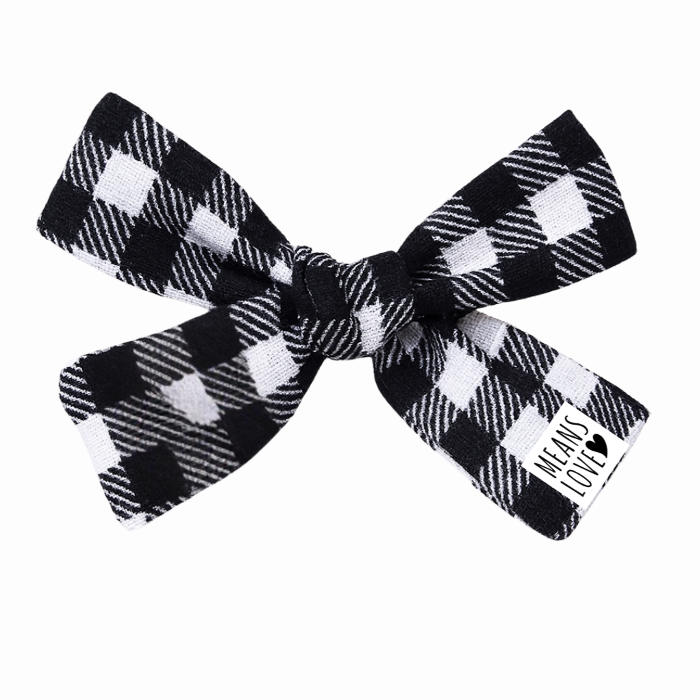 presilhas plaid classico infantil preta e branca
