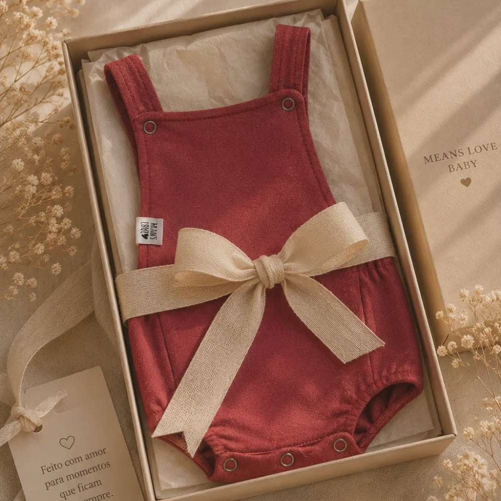 Jardineira Romper - Algodão Premium | Terracota