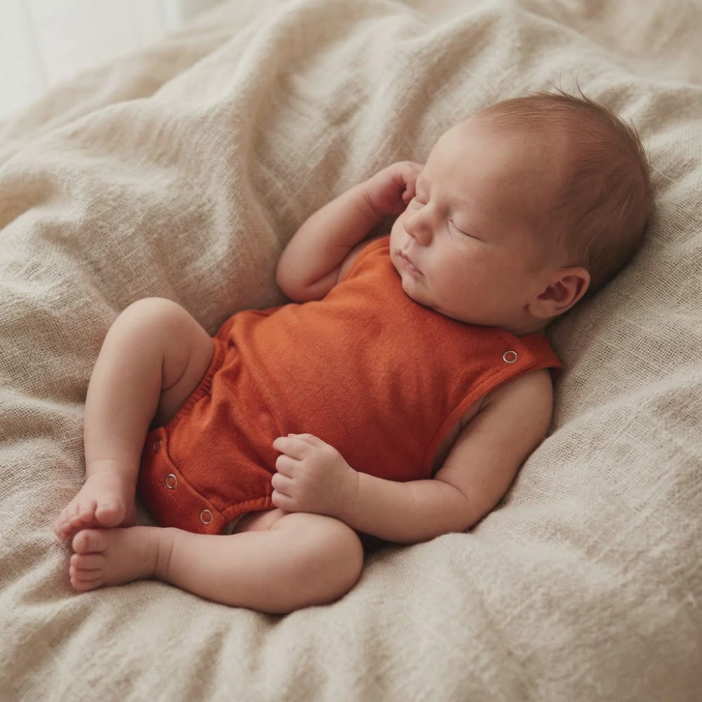 Jardineira Romper - Algodão Premium | Laranja