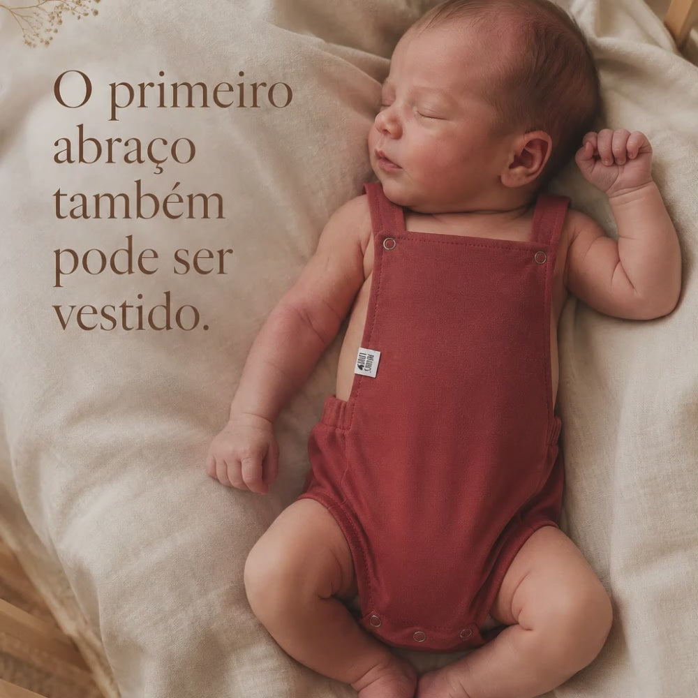 Jardineira Romper - Algodão Premium | Terracota