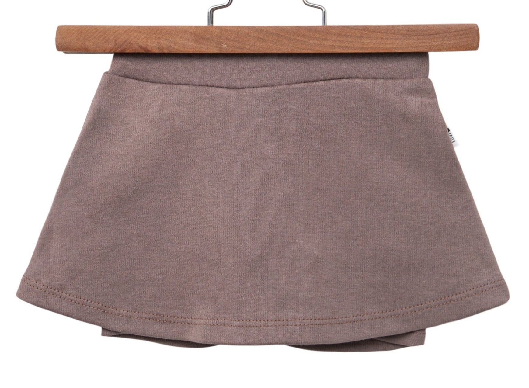 Saia com Short Infantil Menina – Algodão Premium Liso | Caqui
