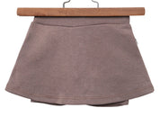 Saia com Short Infantil Menina – Algodão Premium Liso | Caqui