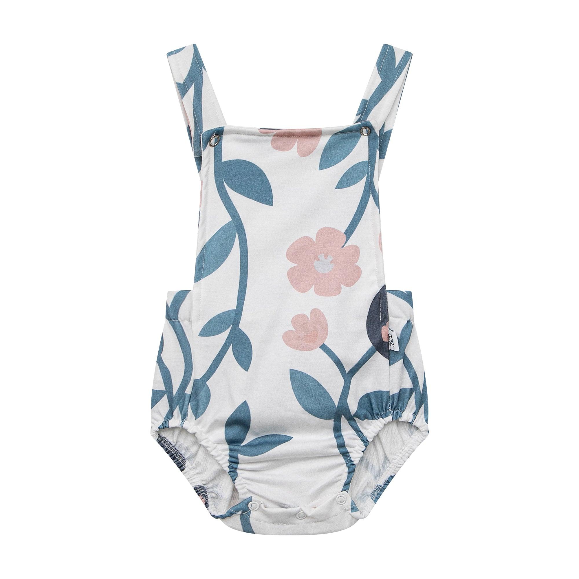 Salopete/Romper Bebê e Infantil Unissex –  Poliéster + Elastano Estampado | Floral Vintage Grande