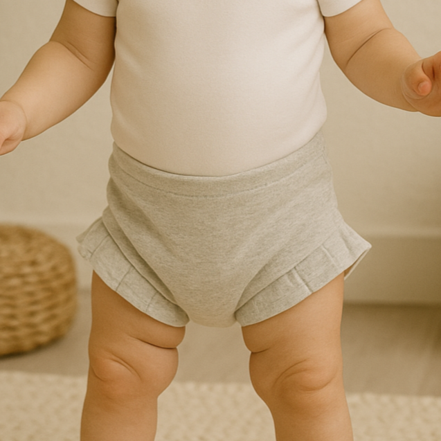 Short Bebê e Infantil Menina – Malha Liso | Cinza Mescla