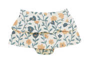 Short Saia Bebê/Infantil Com Camadas - Cotton Premium Estampa Exclusiva | Floral Vintage Tons de Azul