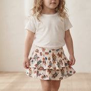 short saia camadas circo vintage menina 4 anos