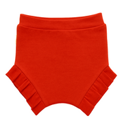 Short Bebê e Infantil Plissado Menina – Malha Algodão Liso| Cor Tomate