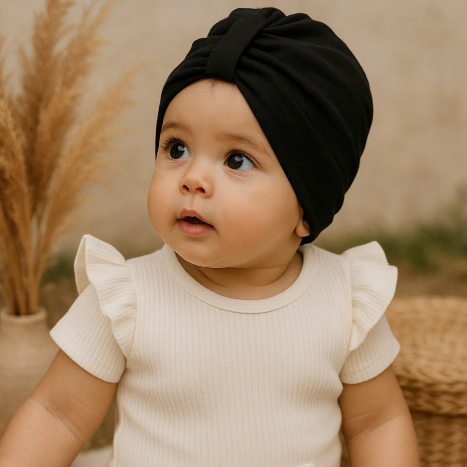 turbane bebe preto sem uso de laco