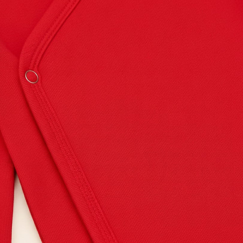 Body Kimono Bebê Recém-Nascido à 3 Meses Unissex - Algodão Stretch Pemium Liso | Vermelho