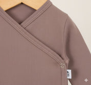 Body Kimono Bebê Recém-Nascido à 3 Meses Unissex - Algodão Premium Liso | Caqui