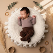 Body Kimono Bebê Recém-Nascido à 3 Meses Unissex - Algodão Premium Liso | Caqui