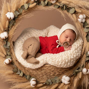 Body Kimono Bebê Recém-Nascido à 3 Meses Unissex - Algodão Stretch Pemium Liso | Vermelho