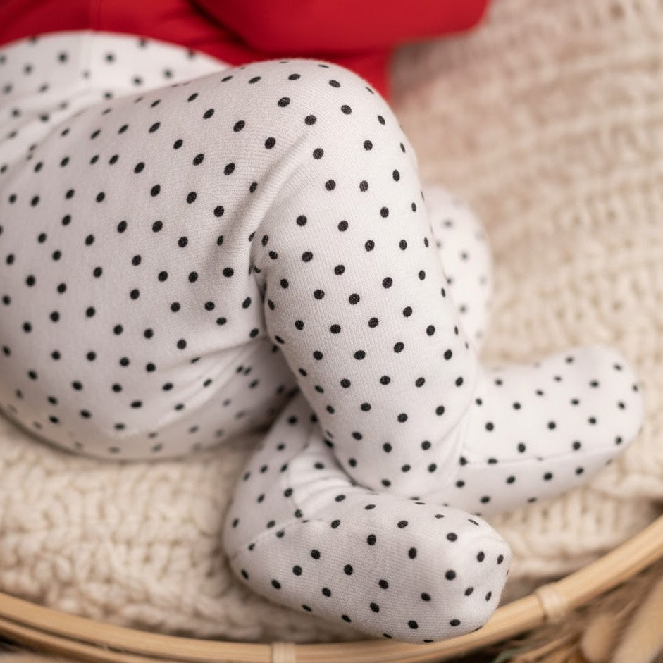 Calça Recém-Nascido com Pezinho Unissex – Malha Algodão Estampada | Dots